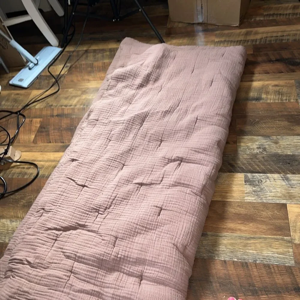NEW Quince Organic Cotton Gauze Dream Quilt + No Shams  FIG FULL QUEEN